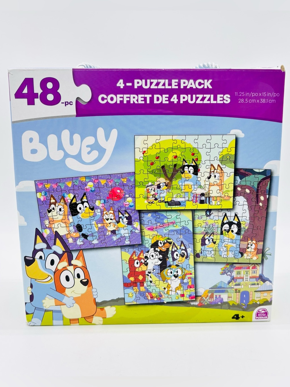 Bluey Jigsaw Puzzle 4 Pack 4x48 Pieces Spin Master New Sealed Ages 4+ Kids Gift